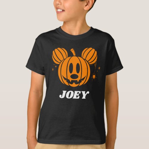 Custom Halloween Mickey Jack_o_lantern T_Shirt