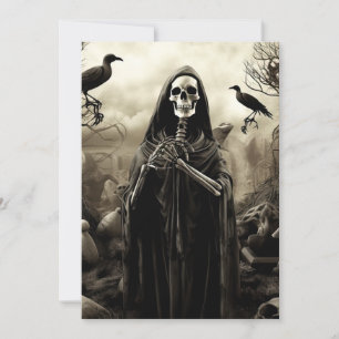 Custom Halloween Party Gothic Skeleton Graveyard Invitation