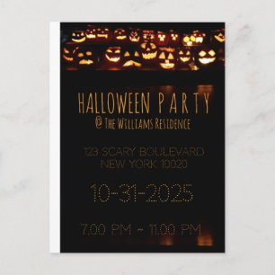 Custom Halloween Party Invitation Pumpkin Postcard