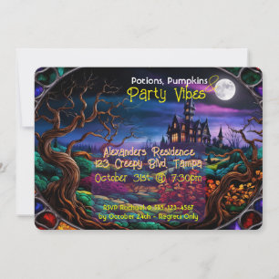 Custom Halloween Party Invite Haunted House