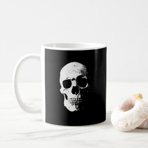Custom Halloween Party Skull Black  White Pop Art Coffee Mug