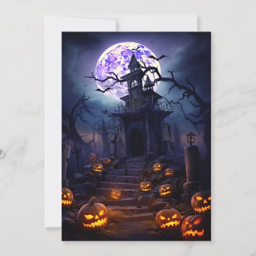 Custom Halloween Party Spooky Haunted House  Invitation