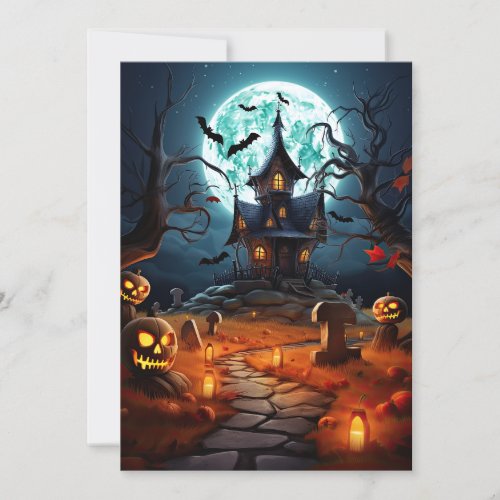 Custom Halloween Party Spooky Haunted House  Invitation