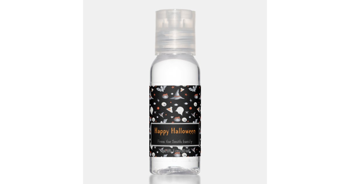 Custom Halloween Patterned Black Travel Bottle Set Hand Sanitizer Zazzle Com