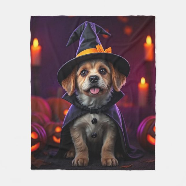 Custom Halloween Pet Blanket | Spooky & Cute Gift (Front)