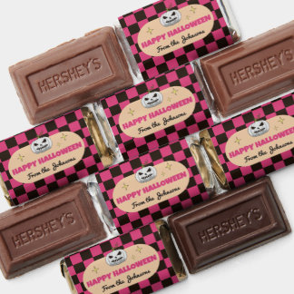 Custom Halloween Plaid Candy Wrapper With Pumpkin Hershey's Miniatures