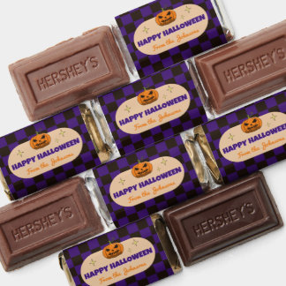 Custom Halloween Plaid Candy Wrapper With Pumpkin Hershey's Miniatures