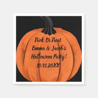 Custom Halloween Pumpkin Design Party Paper Napkins