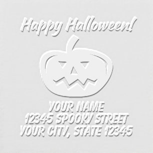 Custom Halloween pumpkin return address Embosser