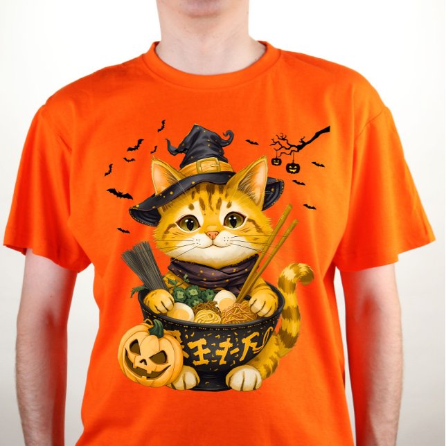 Custom Halloween Ramen Tabby Cat Matching T-Shirt (Creator Uploaded)