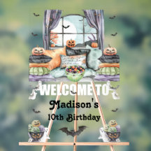 Custom Halloween Sleepover Welcome Sign