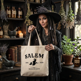 Custom Halloween Tote Bag - Salem Witch Est.