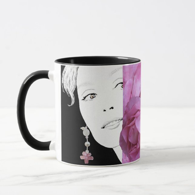 Custom Halloween witch party floral boho goth fun Mug (Left)