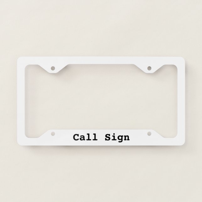 Custom Ham Radio Call Sign License Plate Frame (Front)