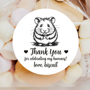 Custom Hamster Wedding Favor Stickers