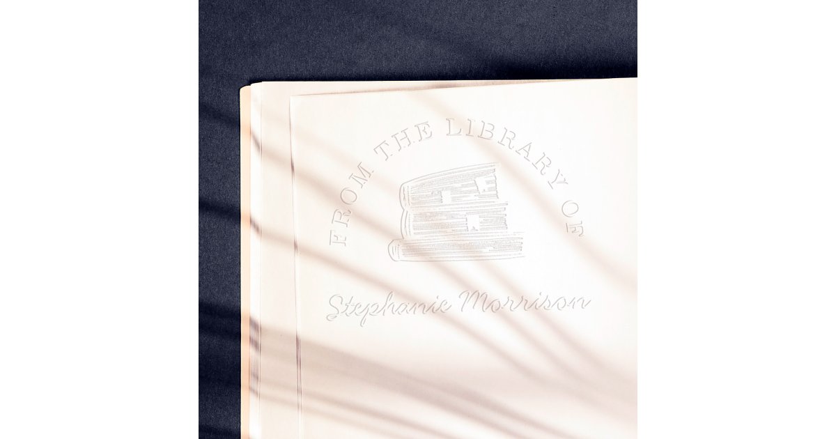 Custom Hand-drawn Books From The Library Of Name Embosser | Zazzle