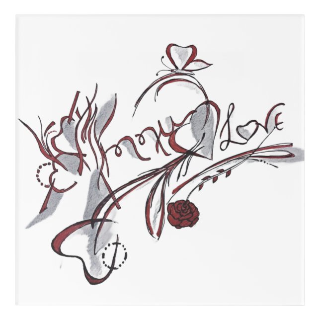  custom hand-drawn calligraphy art (Front)