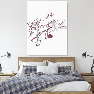 custom hand-drawn calligraphy art canvas print
