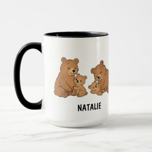 Custom Hand Drawn Cute Mama Bear Best Mom Ever Mug