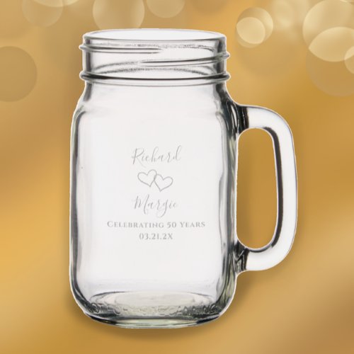 Custom Hand Drawn Hearts 50th Anniversary Keepsake