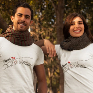 Custom Hand-in-Hand Couple's T-Shirt – Personalize