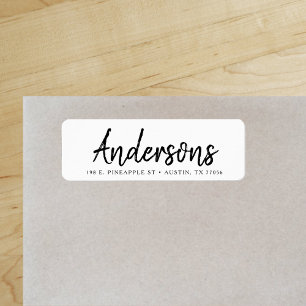 Custom Hand Lettered Family Return Address Label