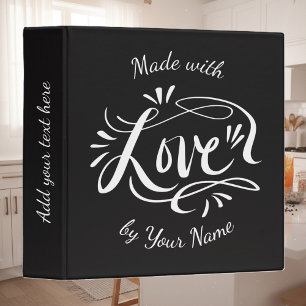 Custom hand lettered kitchen recipe binder book