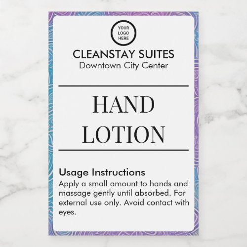 Custom Hand Lotion Guest Amenities Label Stickers