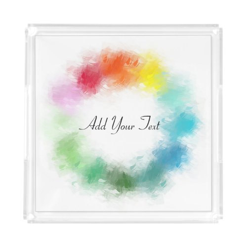 Custom Hand Script Colorful Template Add Your Text Acrylic Tray