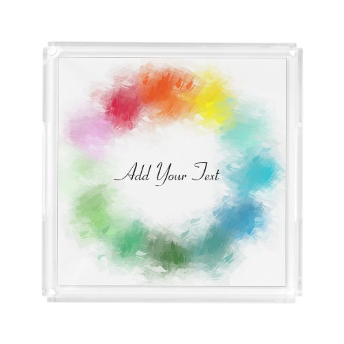 Custom Hand Script Colorful Template Trendy Acrylic Tray