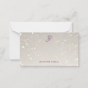 Custom Hand Script Monogram Simple Personalized Note Card
