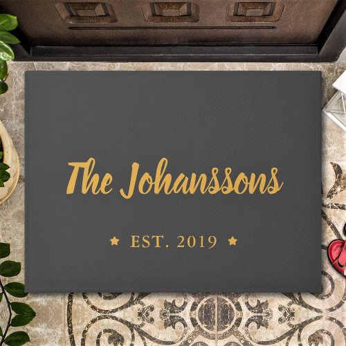 Custom Hand Scripted Family Name Personalized Doormat