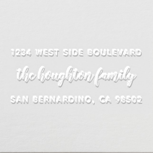 Custom Hand-written Family Name Return Address Embosser (Design)