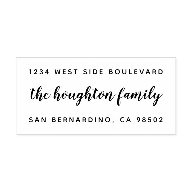 Custom Hand-written Family Name Return Address Rubber Stamp (Imprint)