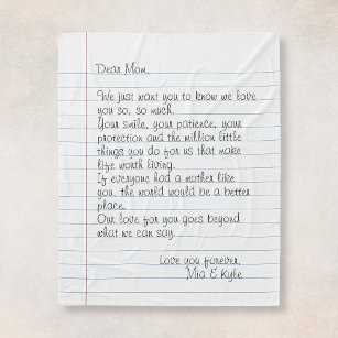 Mantas A mi Mamá-Fleece Blanket Letter To My Mom Express Love