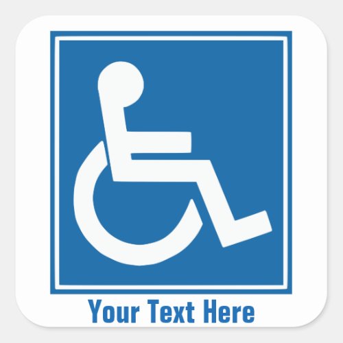 Custom Handicap Sign StickersLabels Square Sticker