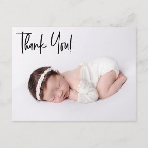 Custom Handlettering Baby Girl Photo baby shower Postcard