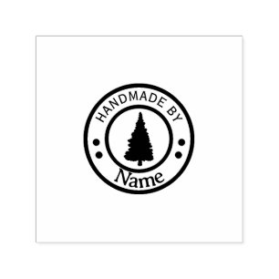 Custom Handmade by Nature Pine Tree Rubber Stamp