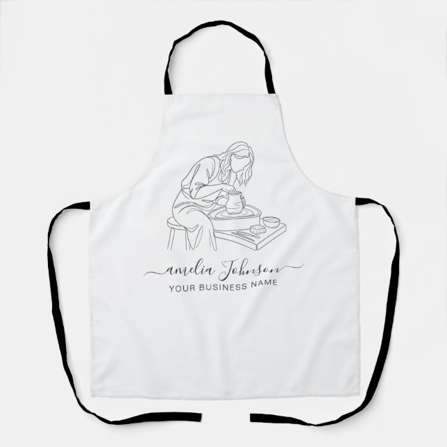 Custom Handmade Sculptor & Pottery Ceramic Artist  Apron (Front)