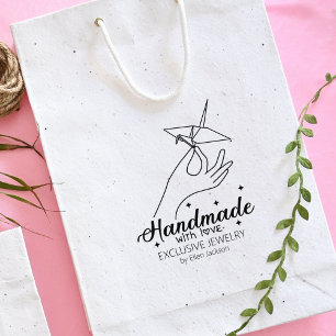 Custom Handmade With Love Business Large Rubber Stamp