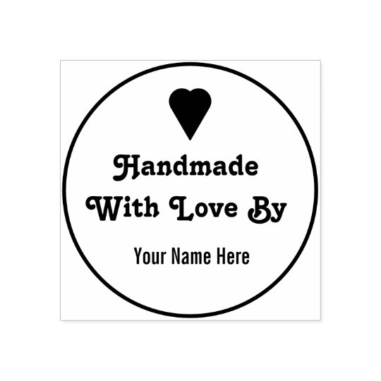 Custom Handmade With Love By Rubber Stamp