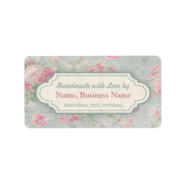 Custom Handmade with Love Labels Shabby Chic (Front)