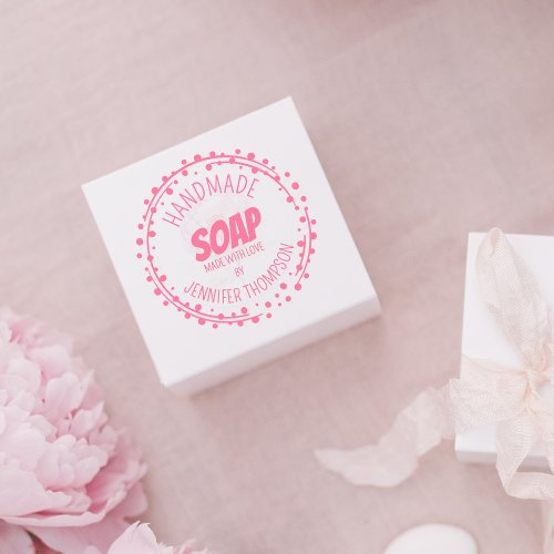 Custom Handmade with love Soap  Rubber Stamp