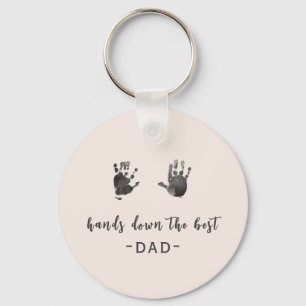 Custom Handprints Best Dad Keychain