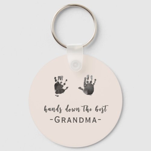 Custom Handprints Best Grandma  Keychain