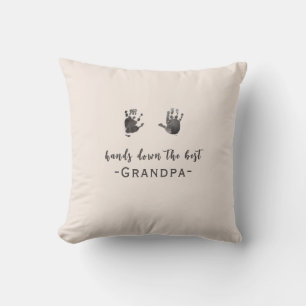Custom Handprints Best Grandpa Throw Pillow