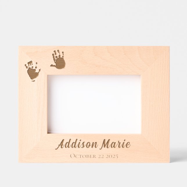 Custom Handprints Newborn New Parents Engraved Frames (Front)