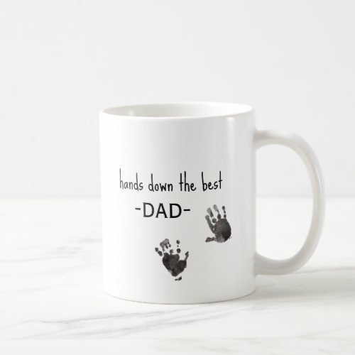 Custom Handprints Photo Best Dad Coffee Mug
