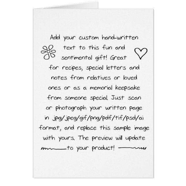 Custom Handwriting Cards (Front)
