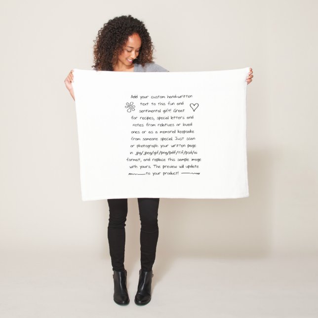 Custom Handwriting Fleece Blanket (In Situ)